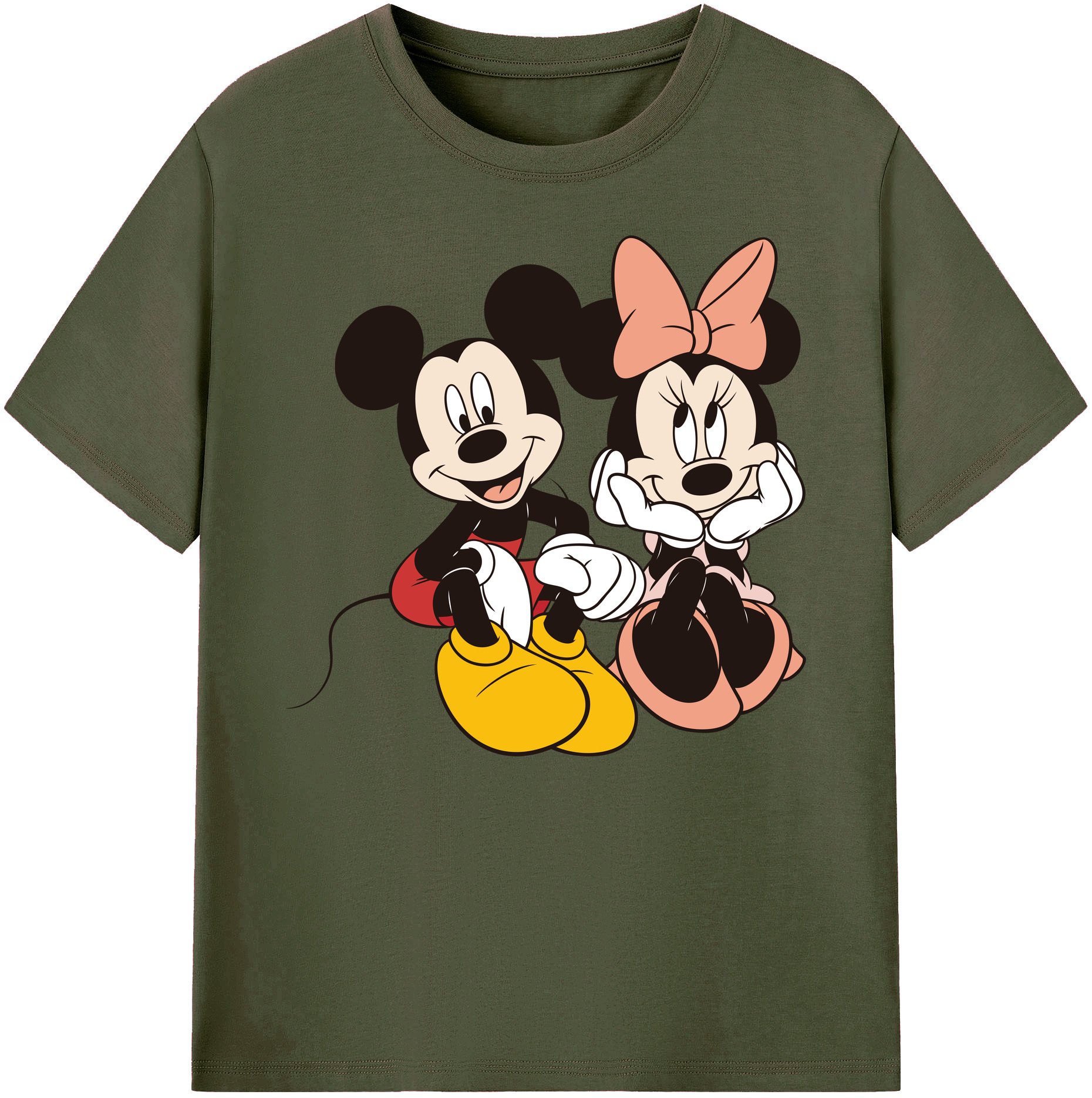 ミッキーマウス Mickey Mouse 綿100％ メンズ半袖Tシャツ｜肌触りやわらか＆通気性